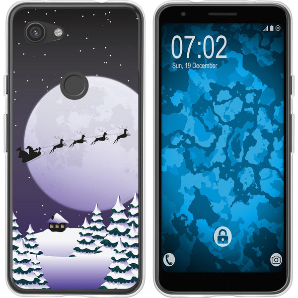Pixel 3a Silikon-Hülle X Mas Weihnachten Santa - Night M5 Ca