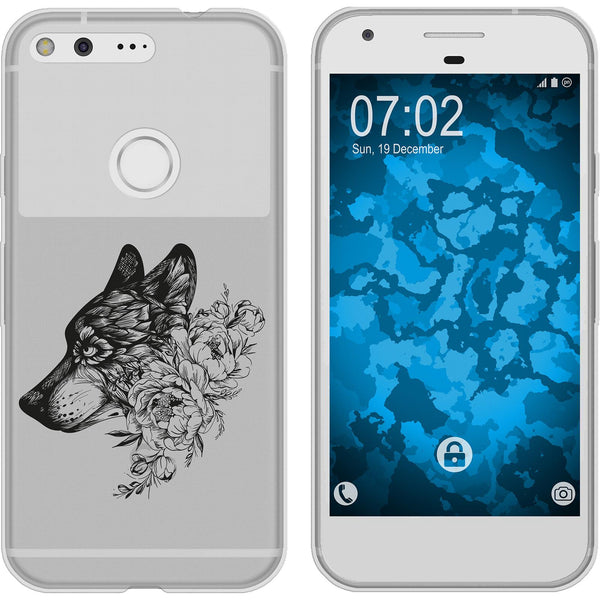 Pixel Silikon-Hülle Floral Wolf M3-1 Case