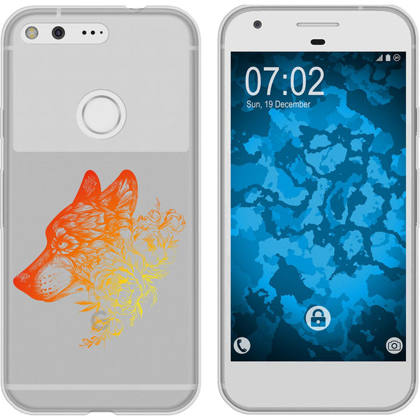 Pixel XL Silikon-Hülle Floral Wolf M3-2 Case