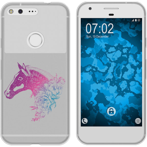 Pixel XL Silikon-Hülle Floral Pferd M5-6 Case