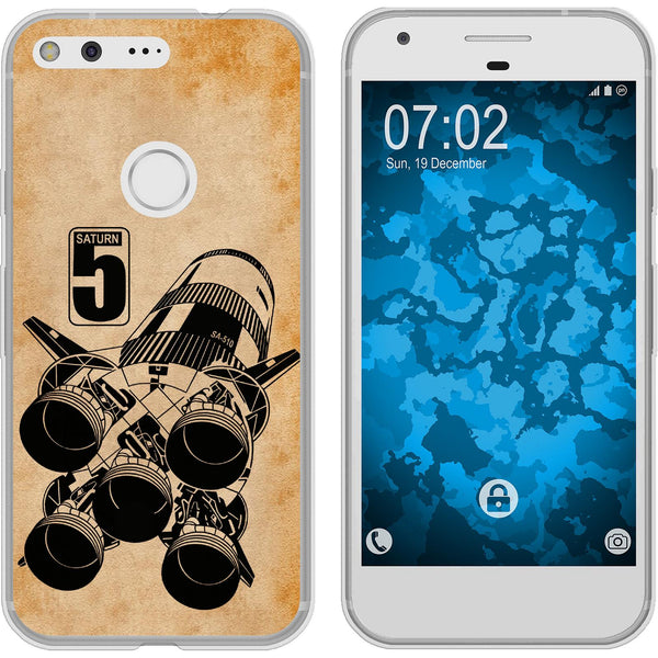 Pixel XL Silikon-Hülle Space Moon Rocket M3 Case