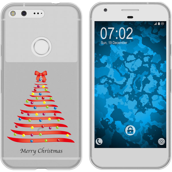 Pixel Silikon-Hülle X Mas Weihnachten Weihnachtsbaum M1 Case