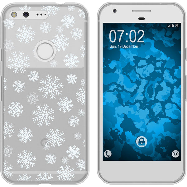 Pixel Silikon-Hülle X Mas Weihnachten Schneeflocken M2 Case