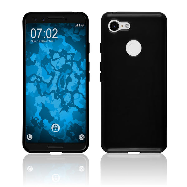 PhoneNatic Case kompatibel mit Google Pixel 3 - schwarz Silikon Hülle  Cover