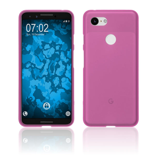PhoneNatic Case kompatibel mit Google Pixel 3 - pink Silikon Hülle matt Cover