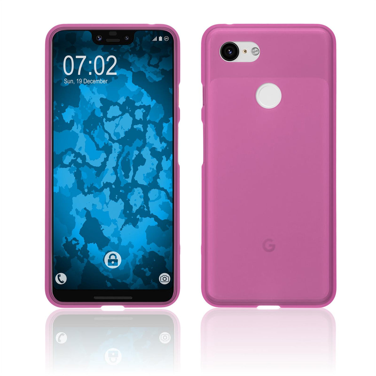 PhoneNatic Case kompatibel mit Google Pixel 3 XL - pink Silikon Hülle matt Cover