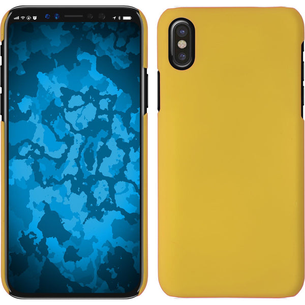 Hardcase für Apple iPhone X / XS gummiert gelb