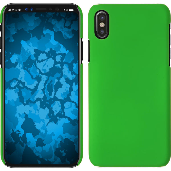 Hardcase für Apple iPhone X / XS gummiert grün