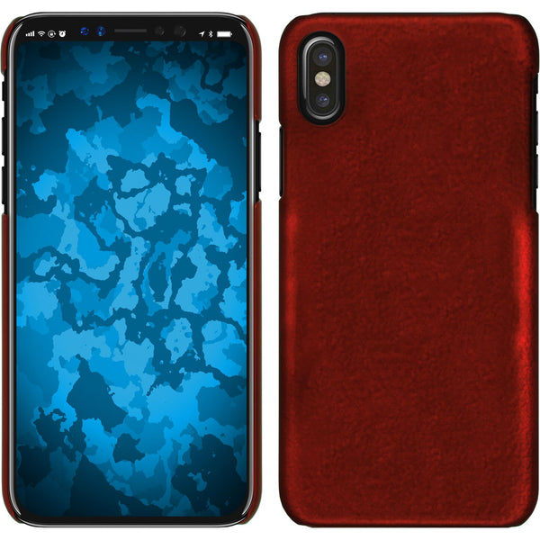 Hardcase für Apple iPhone X / XS gummiert rot