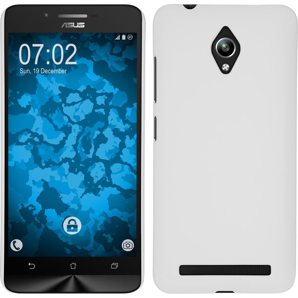 Hardcase für Asus Zenfone Go (ZC500TG) gummiert weiﬂ