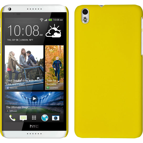 Hardcase für HTC Desire 816 gummiert gelb