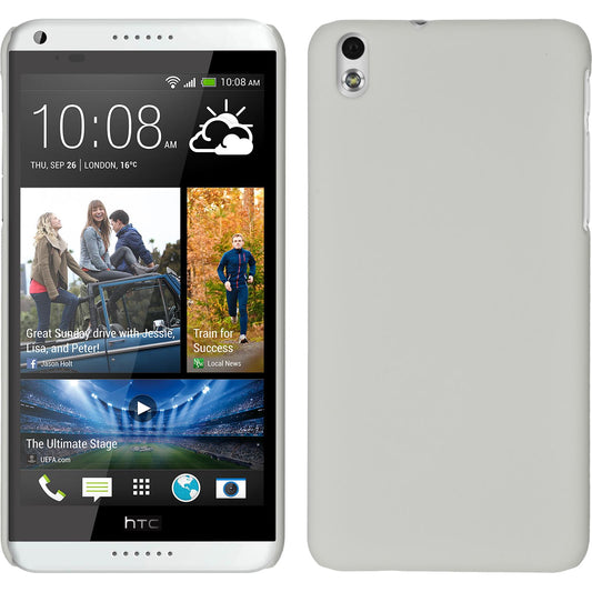 Hardcase für HTC Desire 816 gummiert weiß