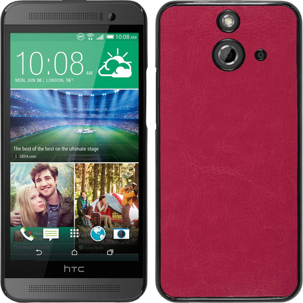 Hardcase für HTC One E8 Lederoptik pink