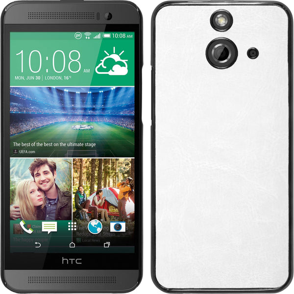 Hardcase für HTC One E8 Lederoptik weiß