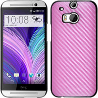 Hardcase für HTC One M8 Carbonoptik pink