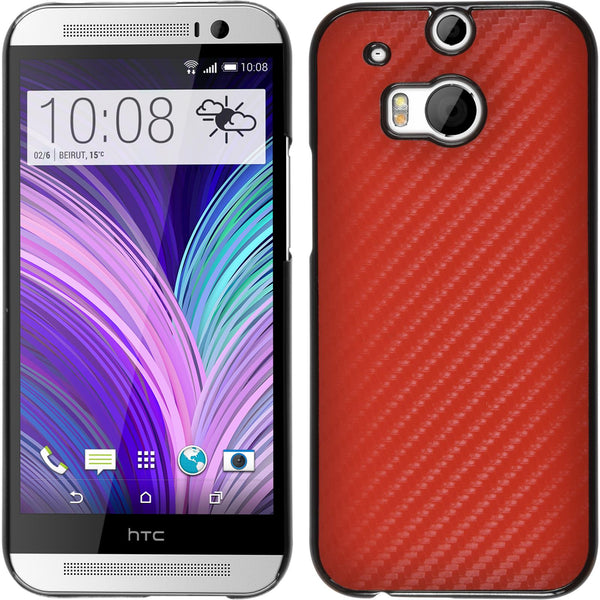 Hardcase für HTC One M8 Carbonoptik rot