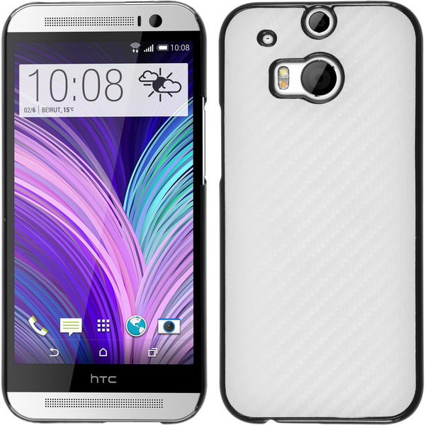 Hardcase für HTC One M8 Carbonoptik weiß
