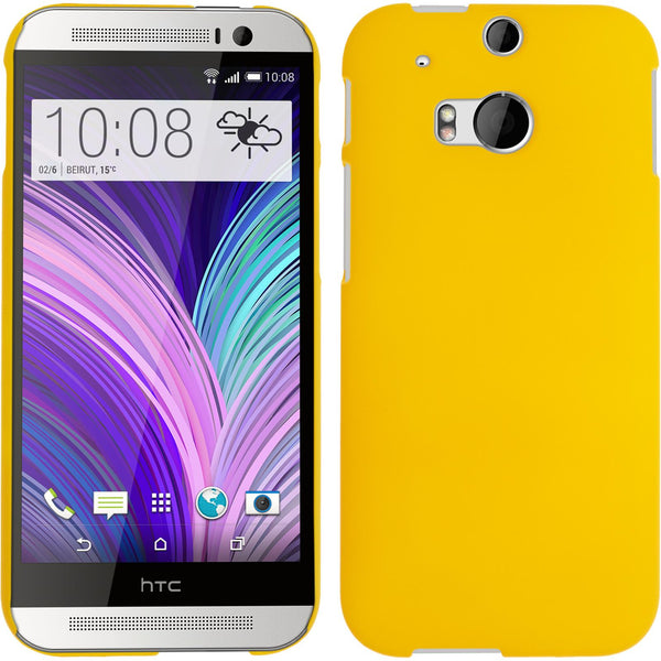 Hardcase für HTC One M8 gummiert gelb