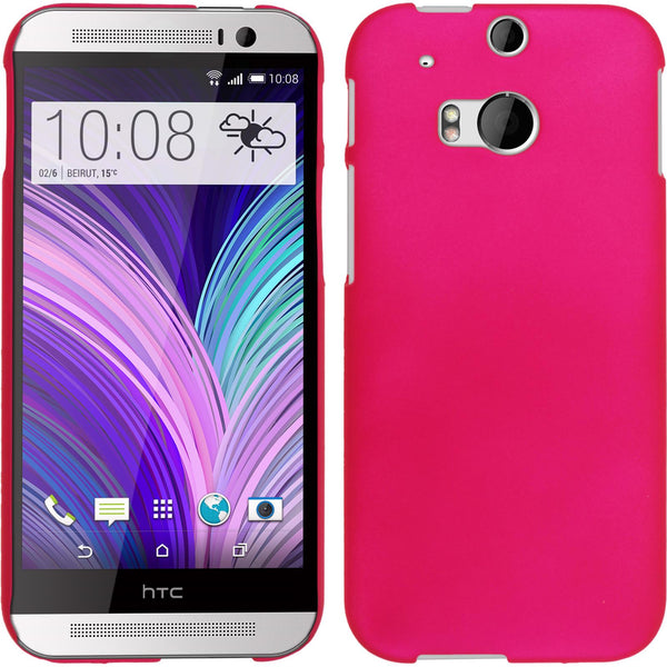 Hardcase für HTC One M8 gummiert pink