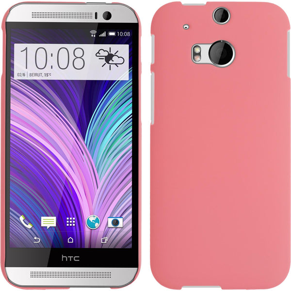 Hardcase für HTC One M8 gummiert rosa