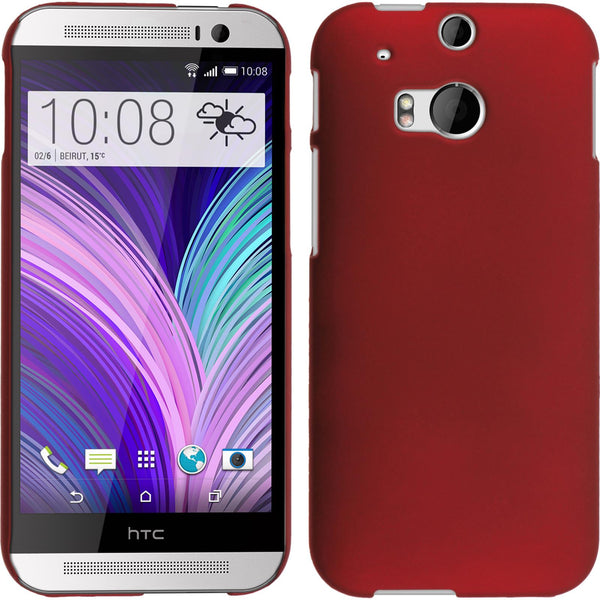 Hardcase für HTC One M8 gummiert rot