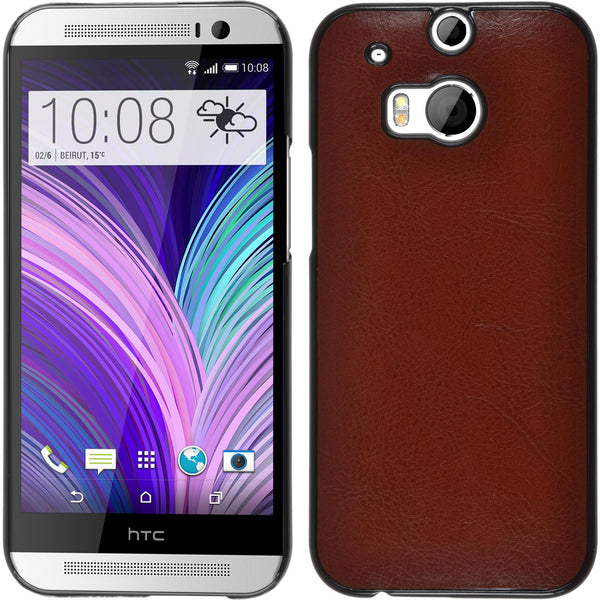 Hardcase für HTC One M8 Lederoptik braun