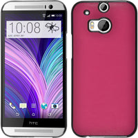 Hardcase für HTC One M8 Lederoptik pink