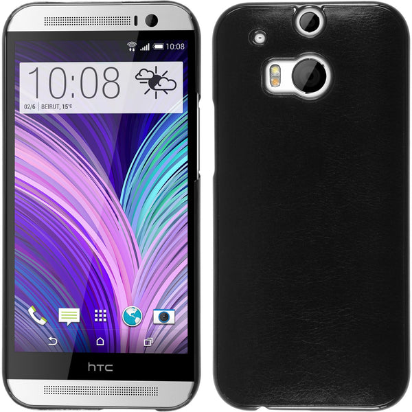 Hardcase für HTC One M8 Lederoptik schwarz