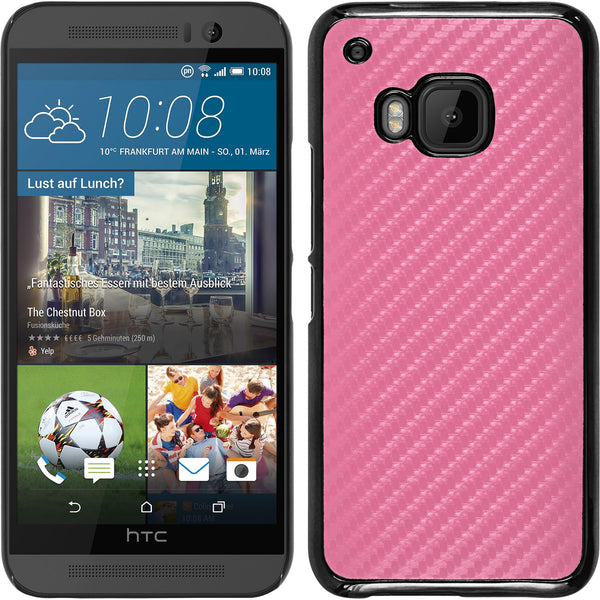 Hardcase für HTC One M9 Carbonoptik pink