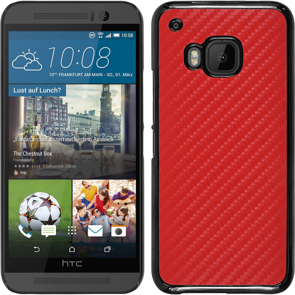 Hardcase für HTC One M9 Carbonoptik rot