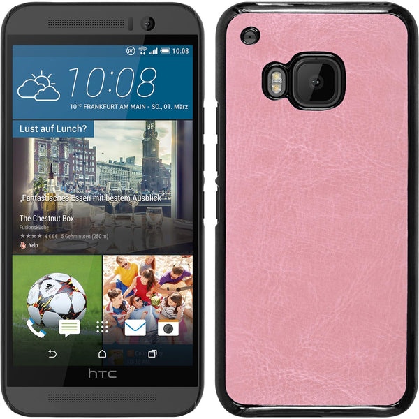 Hardcase für HTC One M9 Lederoptik rosa