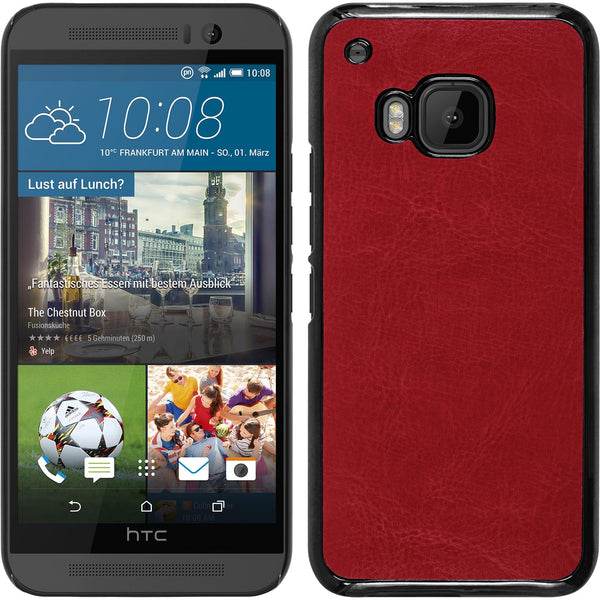Hardcase für HTC One M9 Lederoptik rot