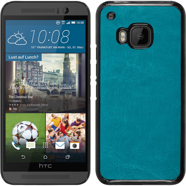 Hardcase für HTC One M9 Lederoptik türkis