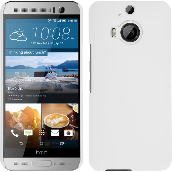 Hardcase für HTC One M9 Plus gummiert weiﬂ
