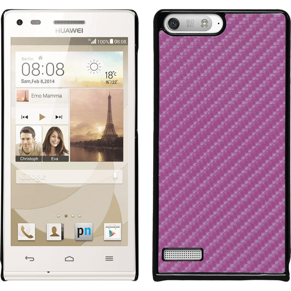 Hardcase für Huawei Ascend P7 Mini Carbonoptik pink