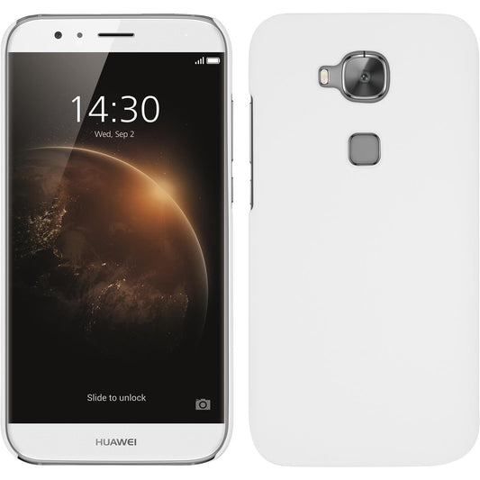Hardcase für Huawei G8 gummiert weiﬂ
