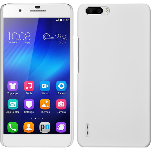 Hardcase für Huawei Honor 6 Plus gummiert weiﬂ