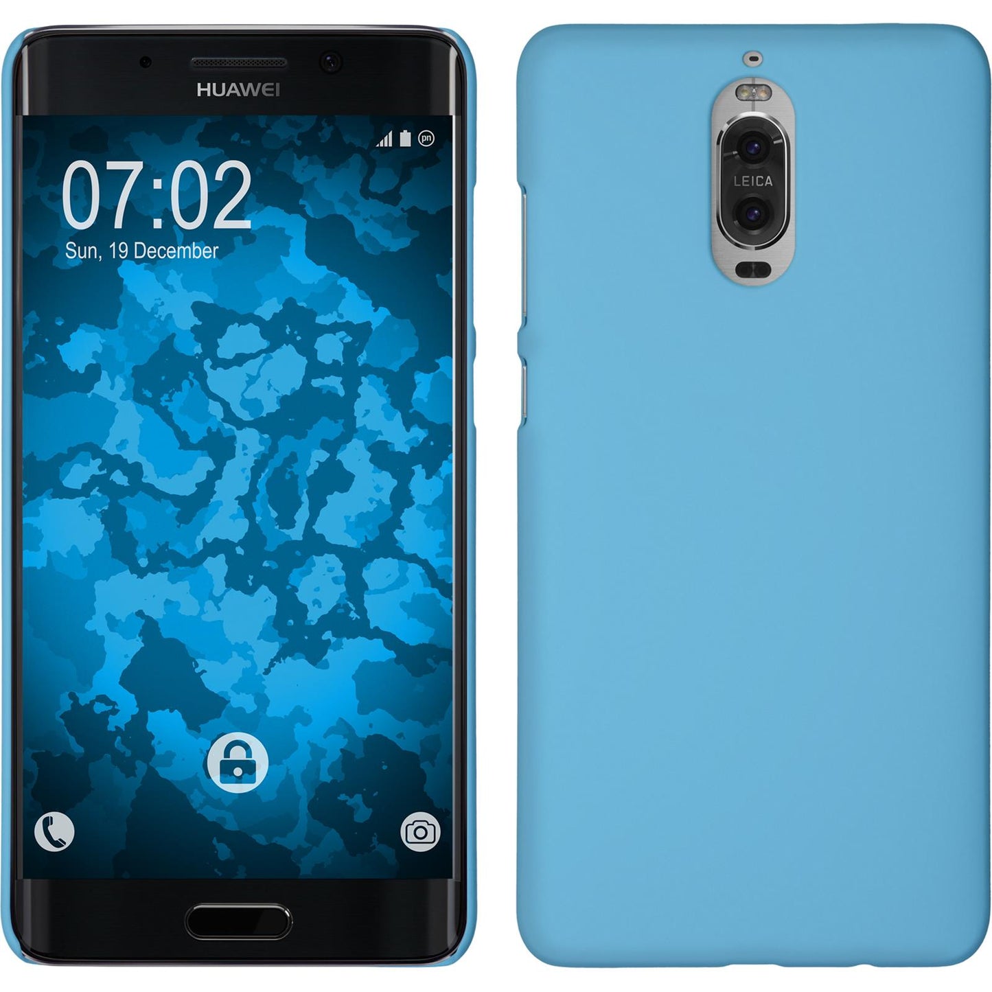 Hardcase für Huawei Mate 9 Pro gummiert hellblau