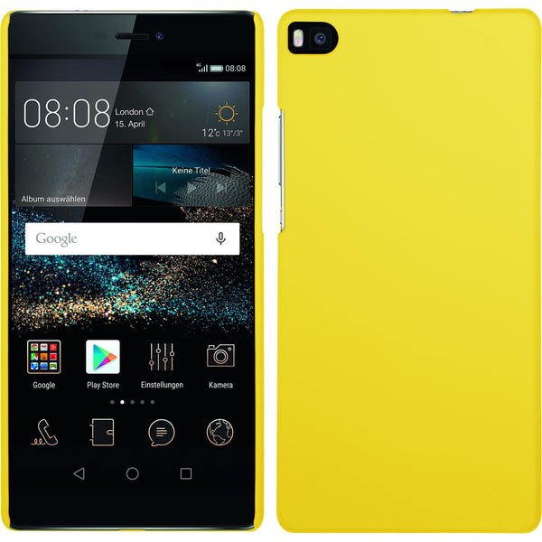 Hardcase für Huawei P8 gummiert gelb