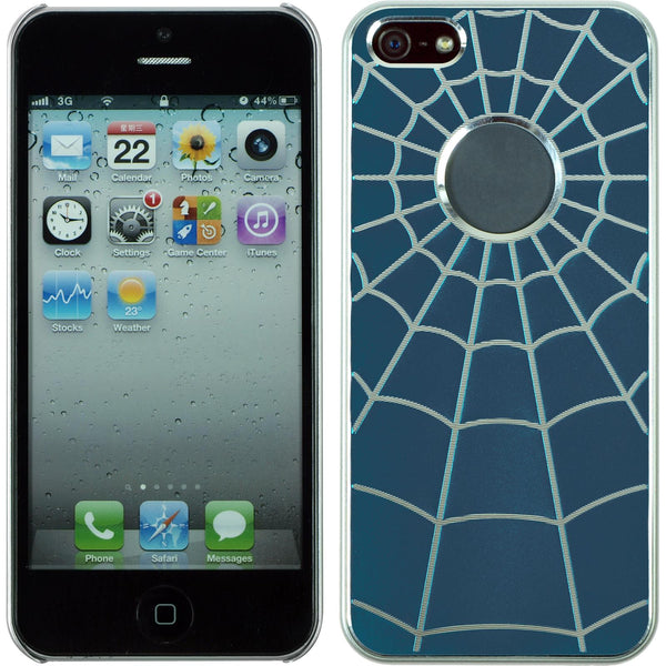 Hardcase für Apple iPhone 5 / 5s / SE Spiderweb dunkelblau