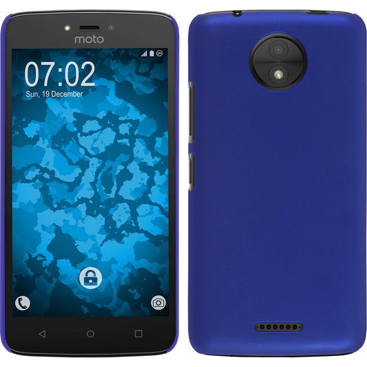 Hardcase für Lenovo Moto C gummiert blau