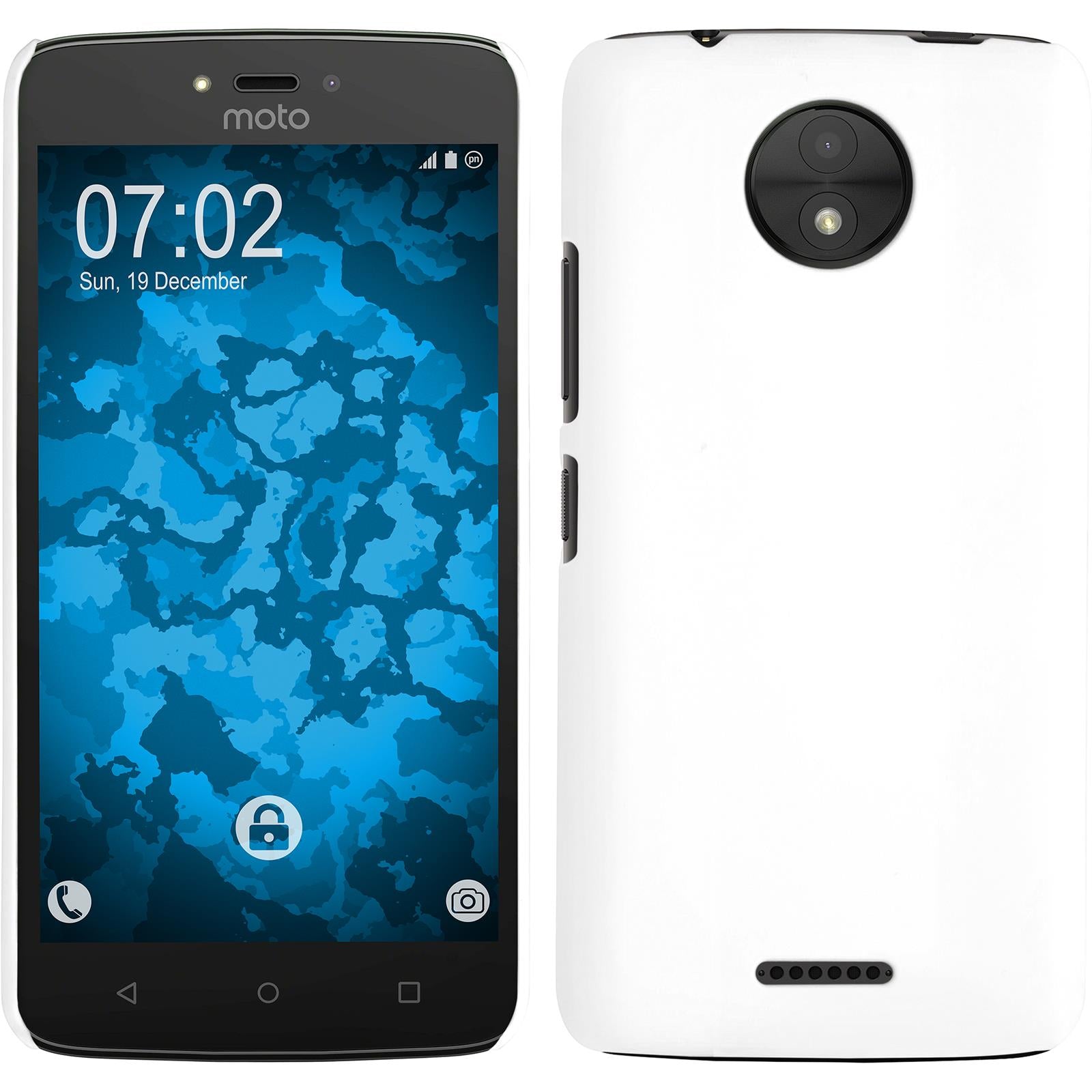 Hardcase für Lenovo Moto C gummiert weiﬂ