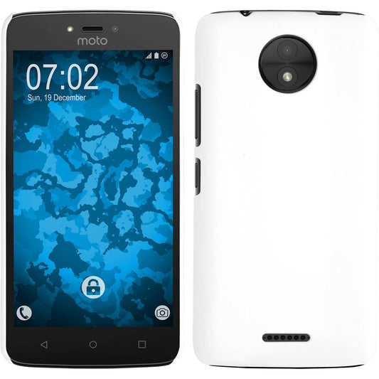 Hardcase für Lenovo Moto C gummiert weiﬂ