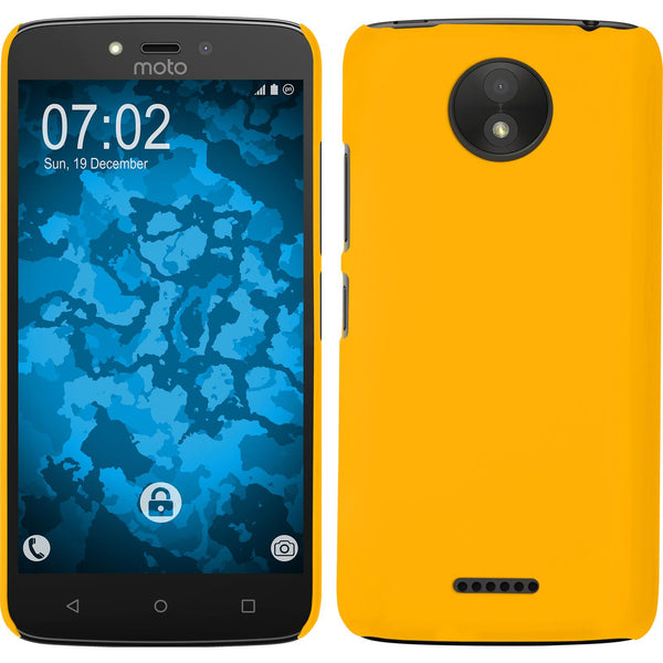 Hardcase für Lenovo Moto C Plus gummiert gelb
