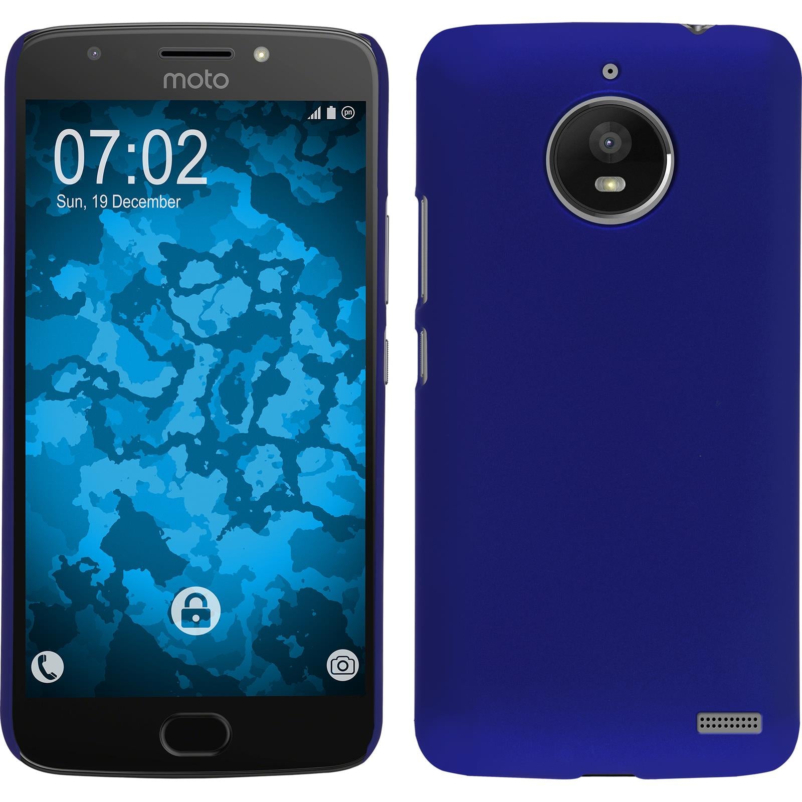 Hardcase für Lenovo Moto E4 (EU Version) gummiert blau