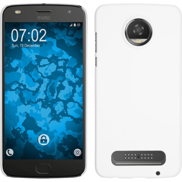 Hardcase für Lenovo Moto Z2 Play gummiert weiﬂ