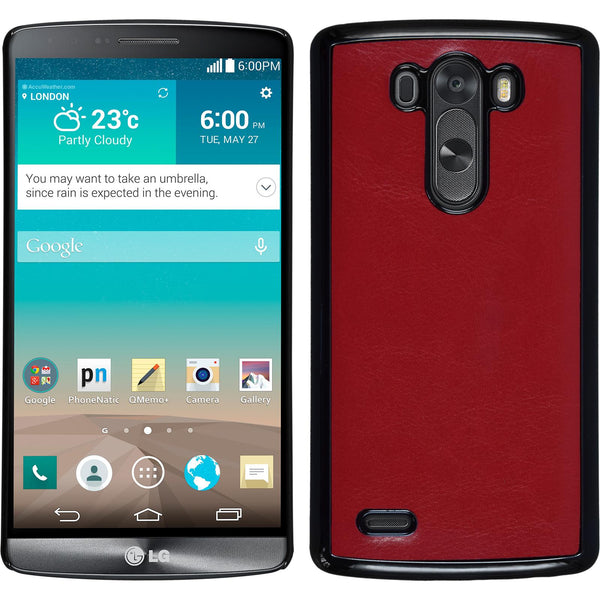 Hardcase für LG G3 Lederoptik rot