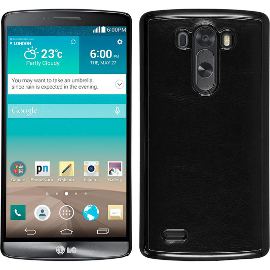 Hardcase für LG G3 Lederoptik schwarz