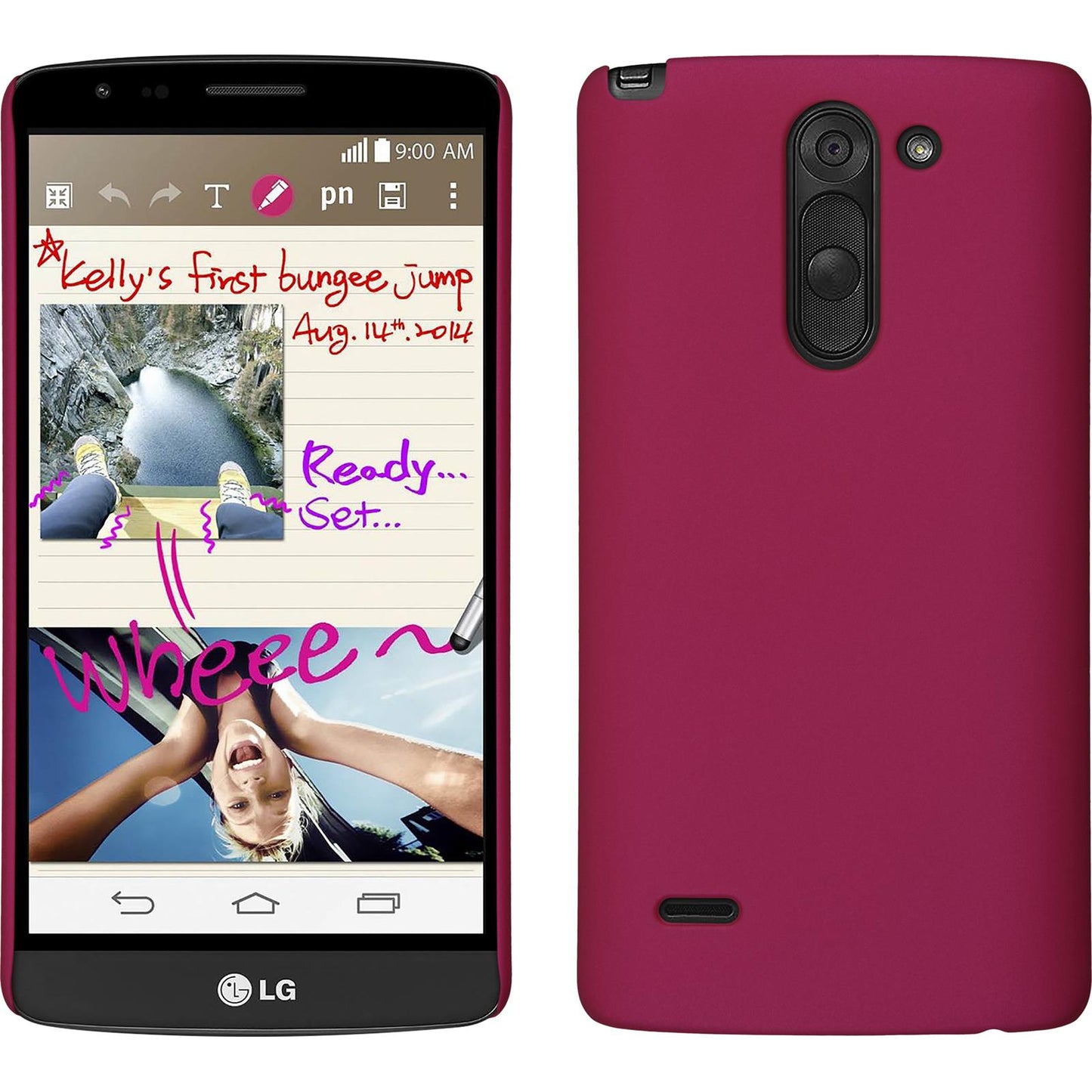 Hardcase für LG G3 Stylus gummiert pink