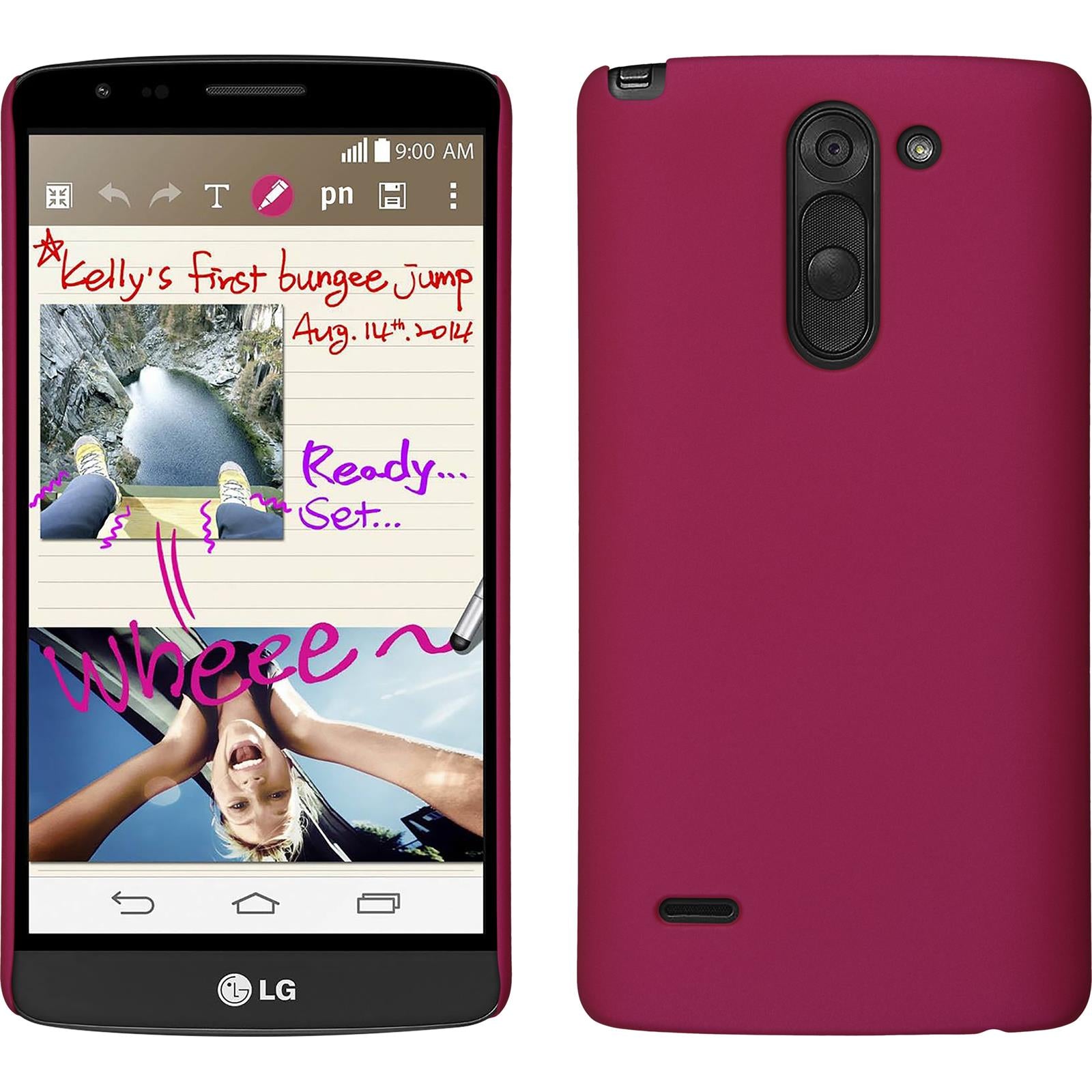 Hardcase für LG G3 Stylus gummiert pink